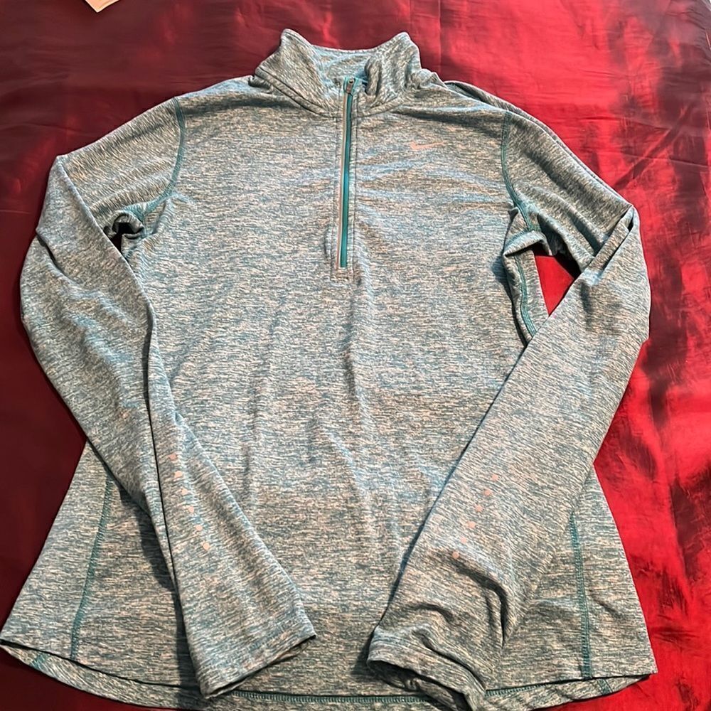 Nike Dri-Fit quarter zip pullover. Small. Teal Heather, like new